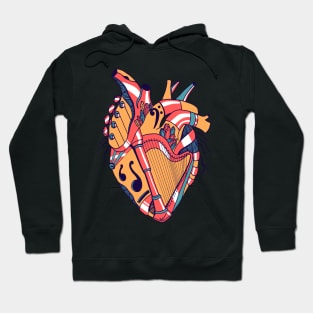 Retro Triad No 2 Musical Heart Hoodie